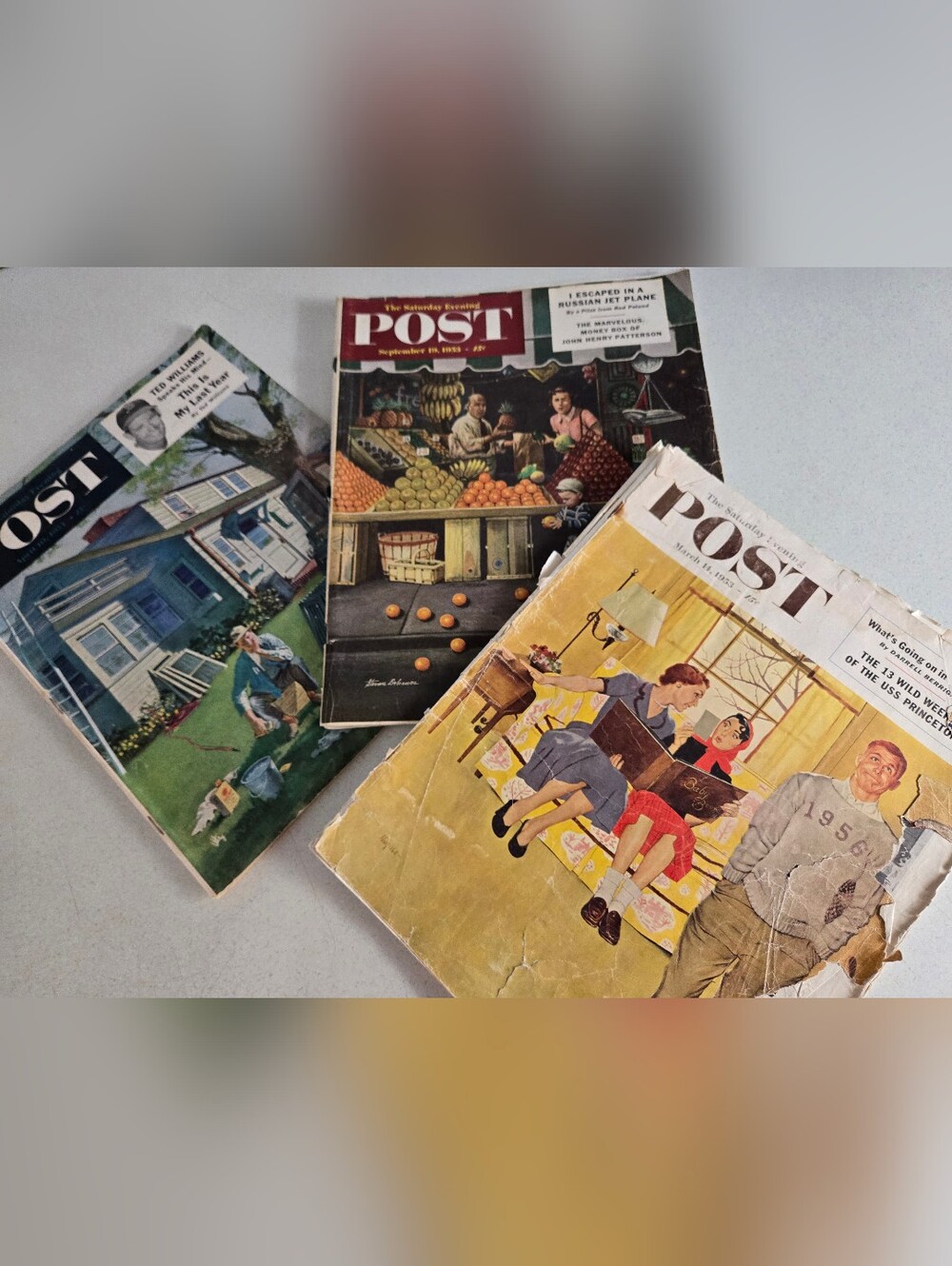 Saturday Evening Post Magazine Lot Vintage 1951 1953 Retro Vtg